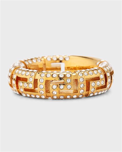 Shop Versace Greca Goldtone Ring 